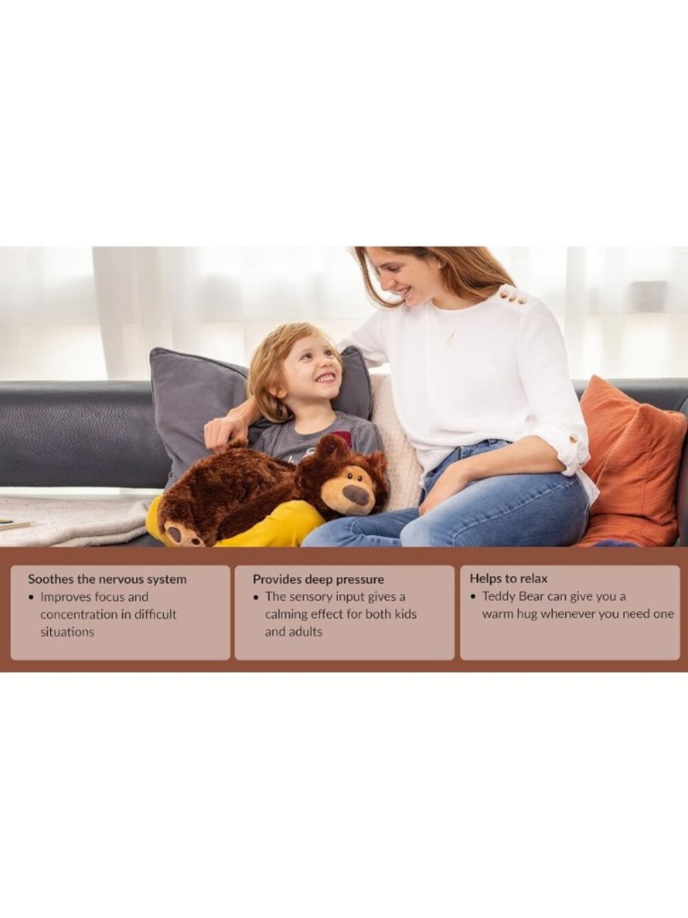 Odoxia floppy weighted bear plush stuffed animal (removable weights) 5lb - Picture 7 of 9